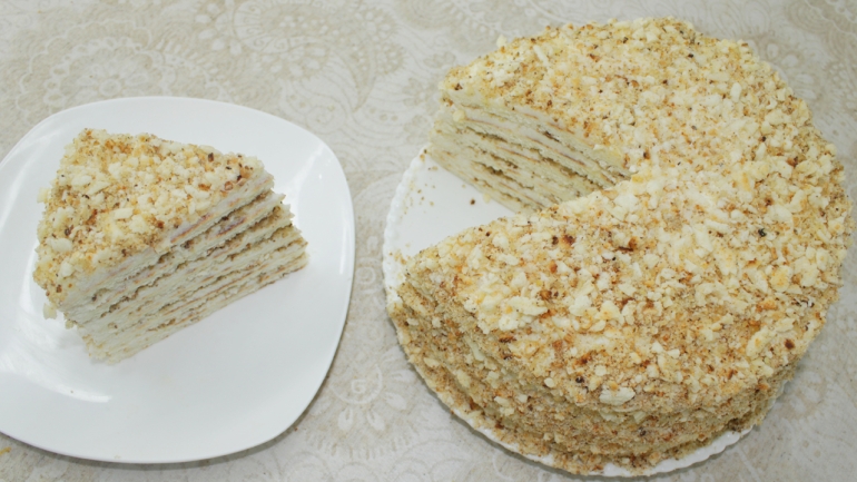 Торт на сковороде — творожные коржи и заварной крем (простой рецепт) без духовки
